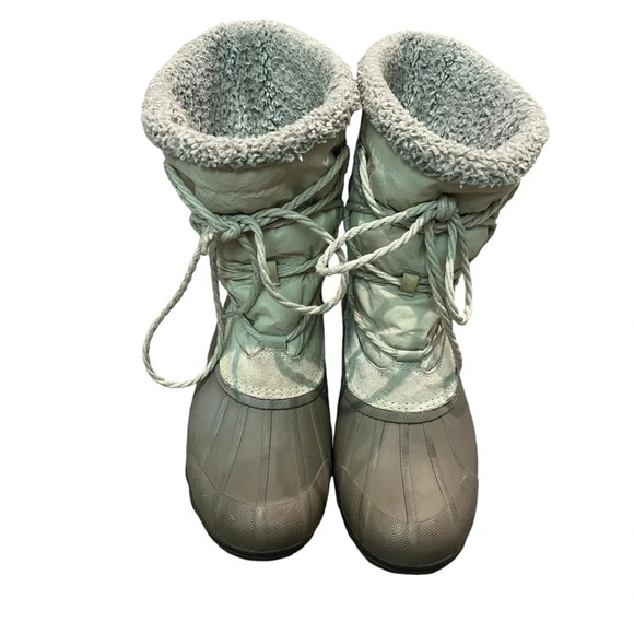 Sperry Syren Strait Oat Winter Bone Lace Up Boots snow rain faux fur pull on 8.5 - Picture 2 of 12